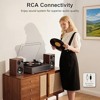 レコード本体 Amazon.com: Record Player Built-in Stereo Speakers Vintage