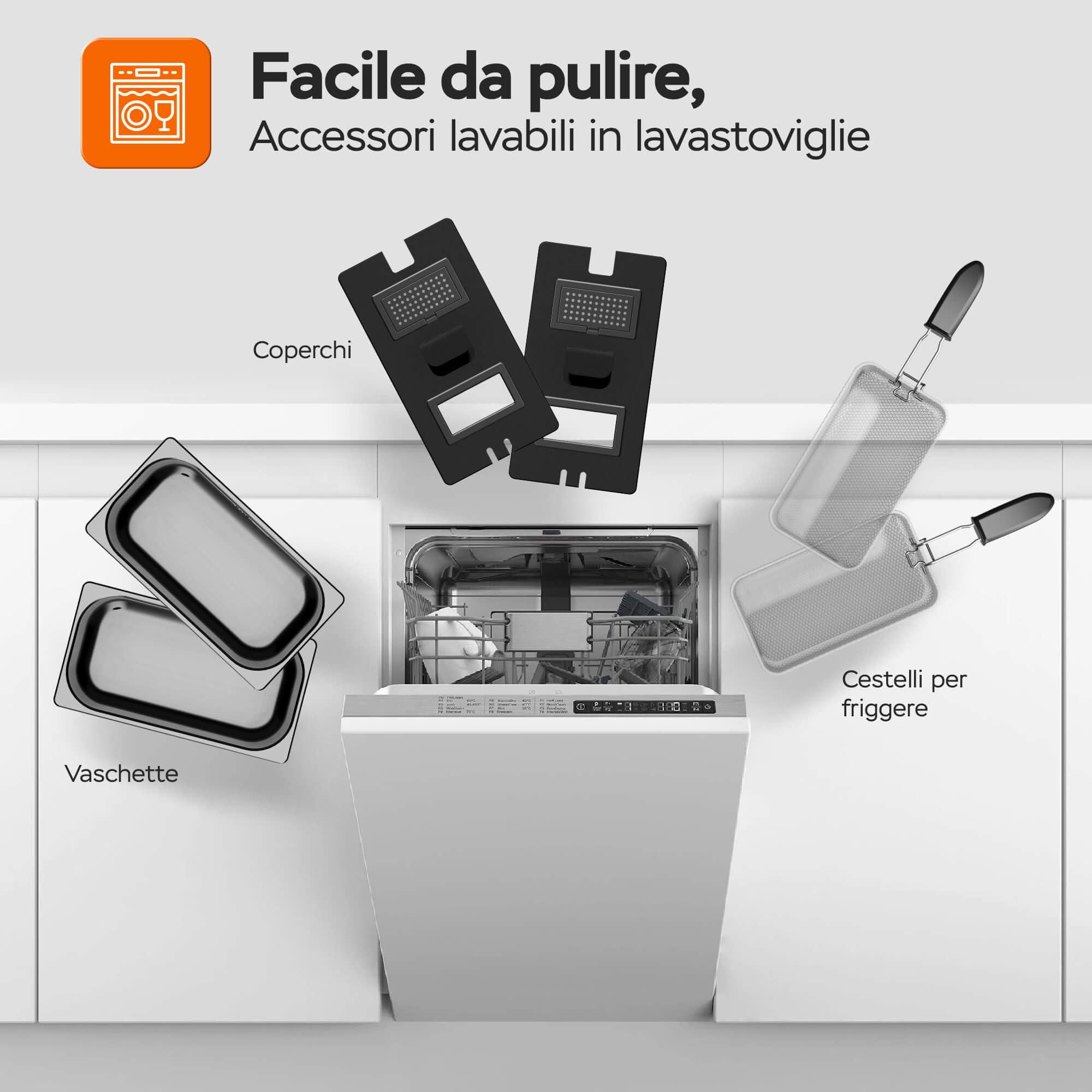 Friggitrice doppia a zone fredde, 2 x 3 l, con contenitore per olio estraibile (lavabile in lavastoviglie), temperatura: 0 – 190 °C, nero