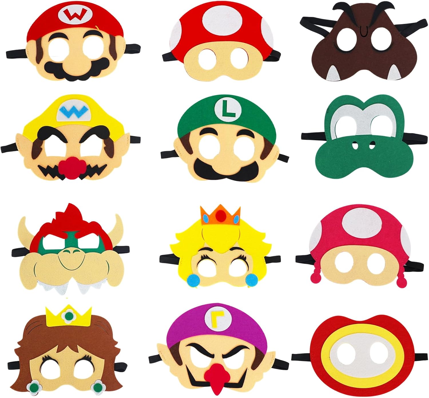 Mario 12 Packs Party Favors Masks for Kid, Cosplay Masks for Birthday, Party Mask Children Masquerade Cosplay Eye Mask