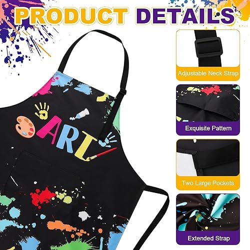 Miniatura 3 de Delantal de artista de pintura con bolsillos, delantales de pintura impermeables para adultos, delantal de arte ajustable, delantal con babero,