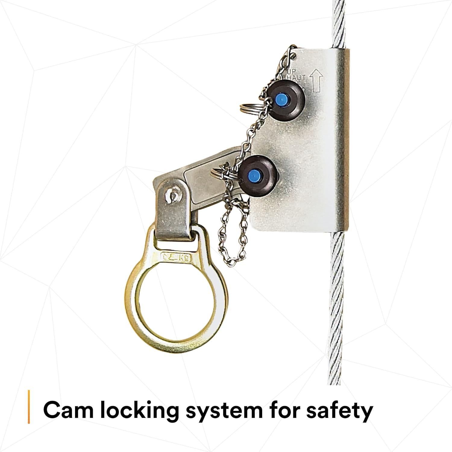3M DBI-SALA 5000338 Vertical System Component, Manual Wire Rope Grab For Use On 3/8" (9.5 mm) 7x19 Cable Lifeline, Silver
