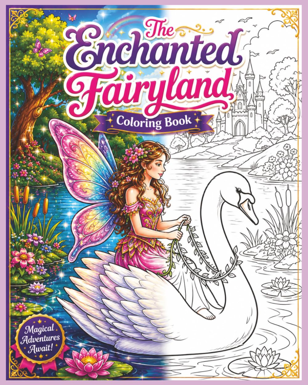 The Enchanted Fairyland Coloring Book: 70 Magical Fairies, Castles, Unicorns, Flowers & Fantasy Scenes for Kids and Adults