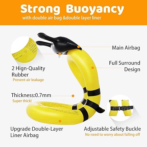 Miniatura 6 de Jioqoti Kids Swim Vest for 22-110 lbs, 4-7 Years, Inflatable Floaties Swim Rings Toddler floaties Kids Swim Floaties with Adjustable Safety Buckle