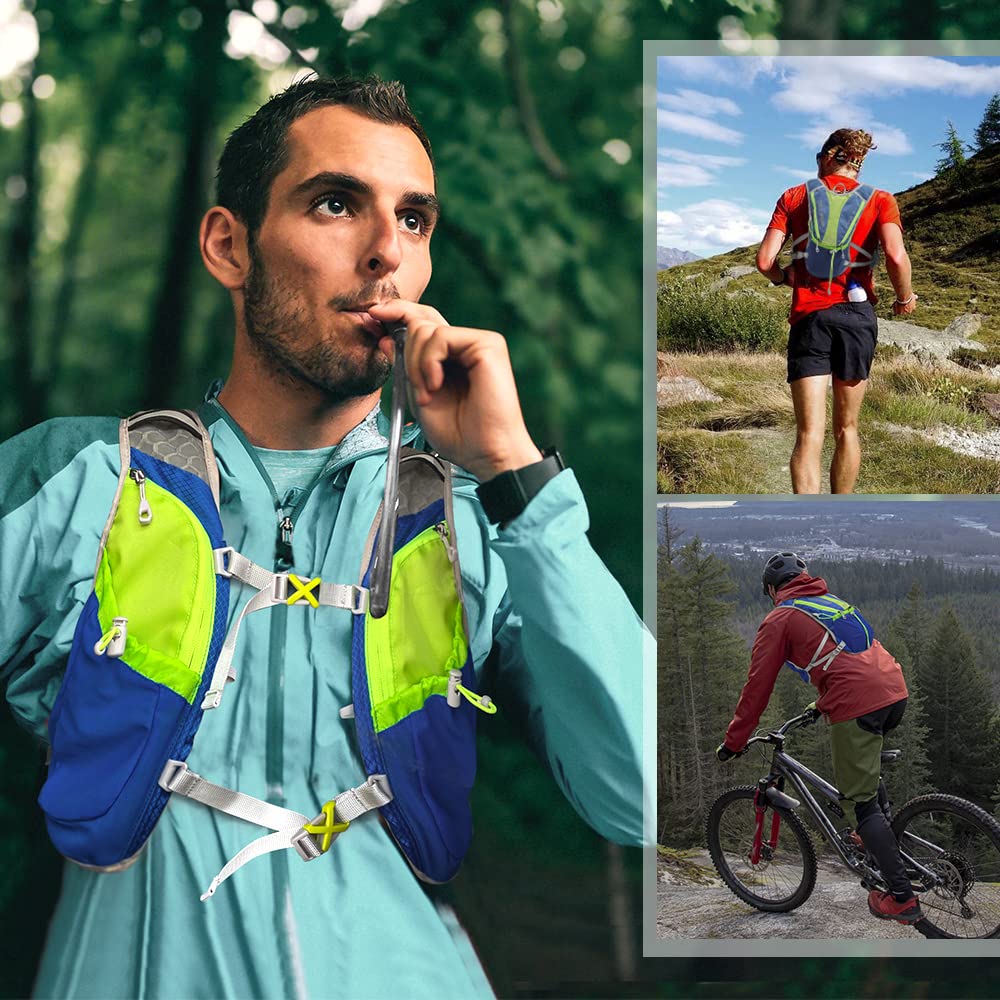 IX INOXTO Sac à dos d'hydratation, gilet d'hydratation de course à pied avec poche d'eau de 1,5 l pour homme et femme, sac à dos léger pour randonnée, cyclisme, escalade, camping