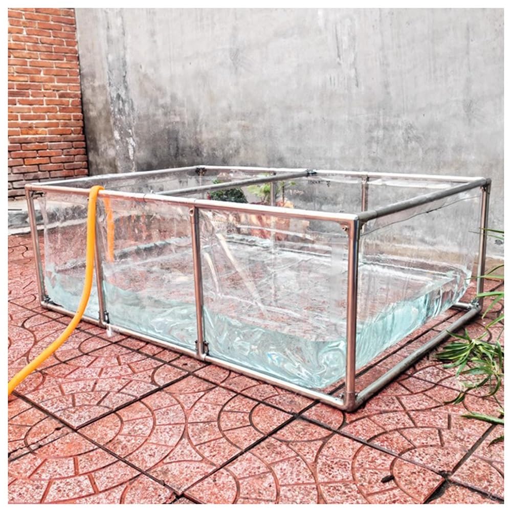 Laghetto per acquario, piscina, laghetto trasparente pieghevole, acquario in PVC per koi, laghetti per pesci da esterno, acquario, laghetto per koi, laghetto fuori terra, laghetto per tartarughe(Chiar