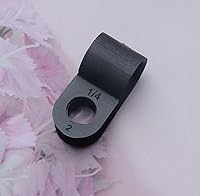 Vista 3 de SOWAKA 50 abrazaderas de cable 1/4 negro tipo R de nailon para montaje de cable de montaje de cable, clips para montaje de cables, gestión de tubos