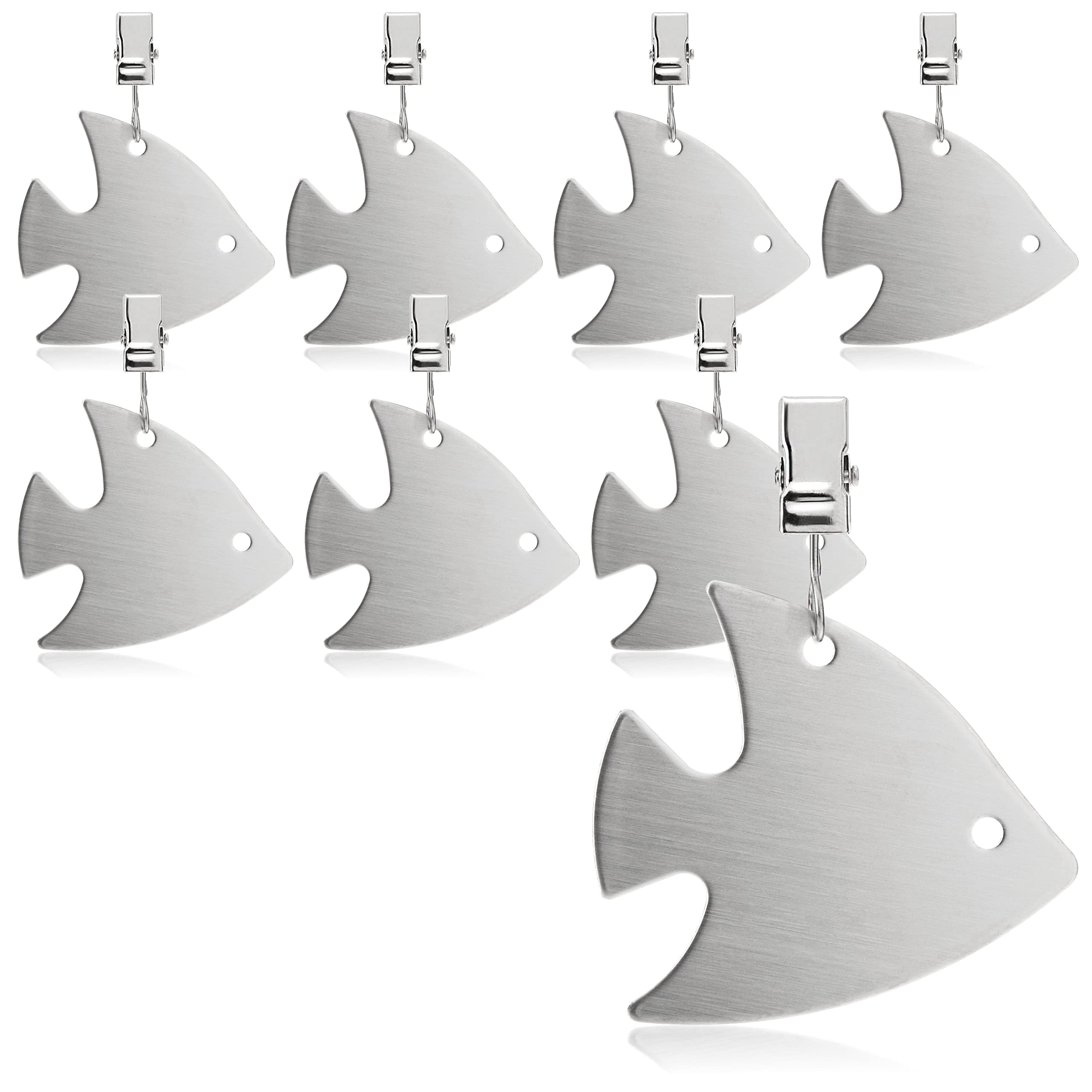 com-four® 8x pesi tovaglia acciaio inox, fermagli pesanti, clip fissaggio tavolo, accessori interno esterno