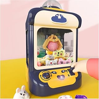 HAZARA Mini Claw Machine For Kids, With 20 Mini Plush Toys And 10 Gashapons Mini Vending Machine Fill With Small Toys And Candy Toy Grabber Claw For Kids, Electronic Arcade Claw Game,Blue