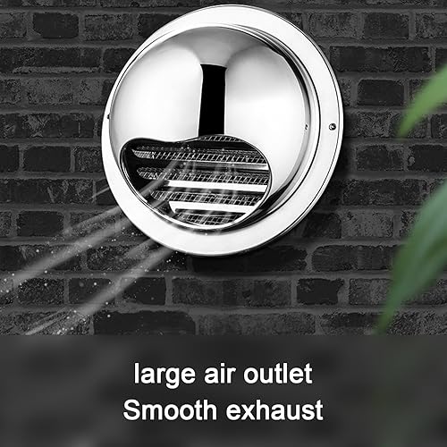 Miniatura 3 de Tapa de acero inoxidable 304 para chimenea, cubierta de ventilación de salida de aire de pared exterior, campana extractora, cubierta protectora de