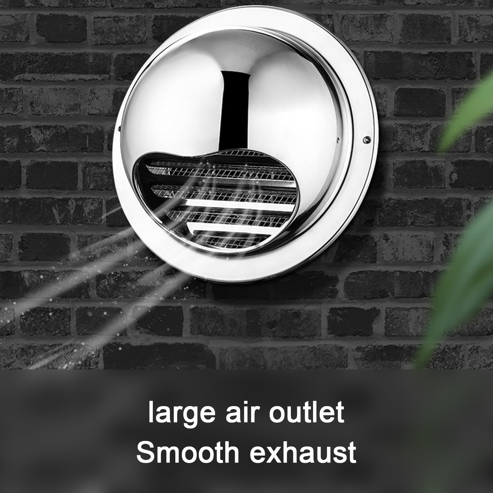304 Edelstahl Haube Schornsteinaufsatz,Außenbereich Wand Luft Outlet Luft Lüftung Abdeckungen,Bereich Haube Windsn Abluftrohr Regenabdeckung Schutz Kappe,für Kitchen,Bedroom,Office (60mm/2.4in)