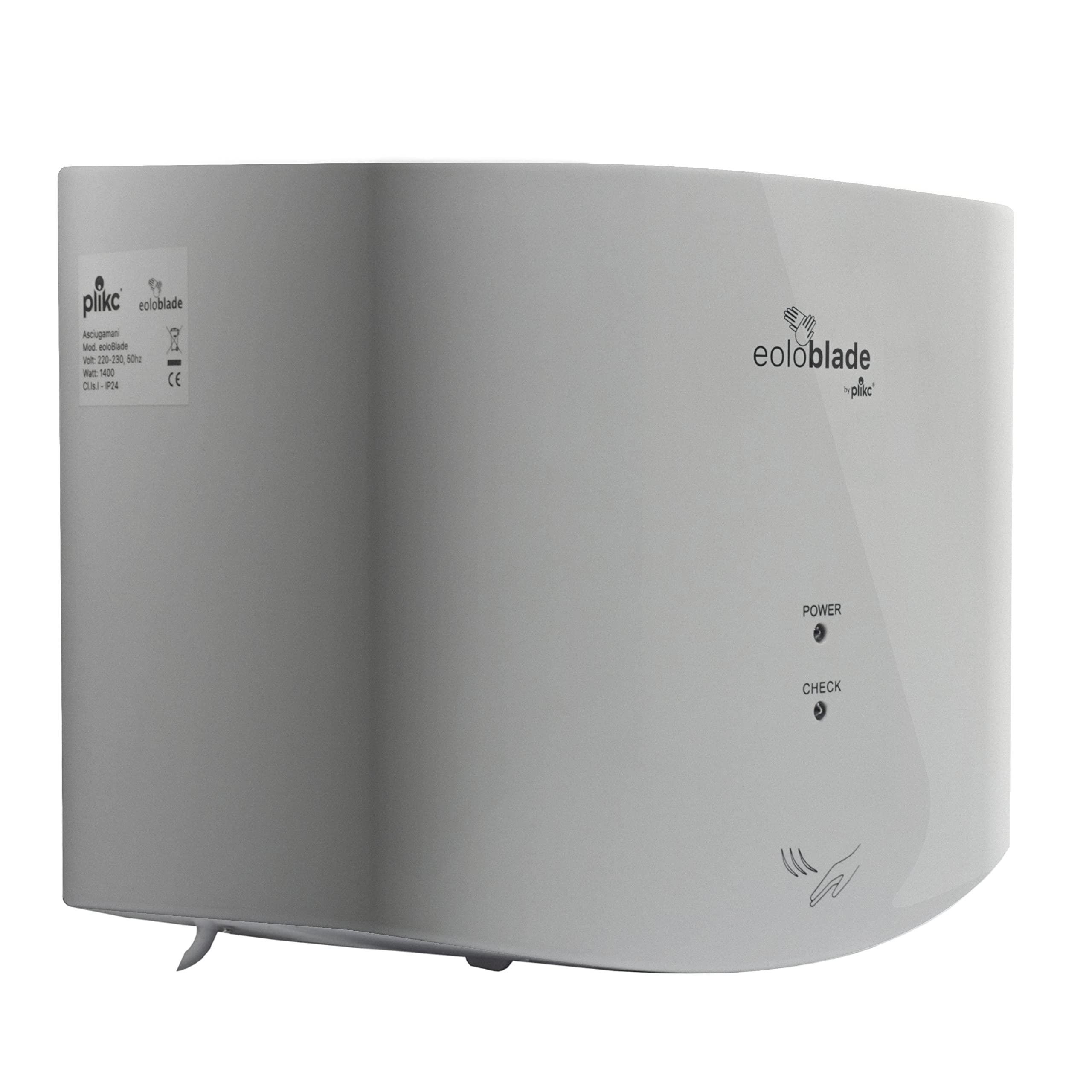 plikc Blade - Asciugamani Elettrico a Lama d'Aria Automatico con sensore - 1400W (Silver)