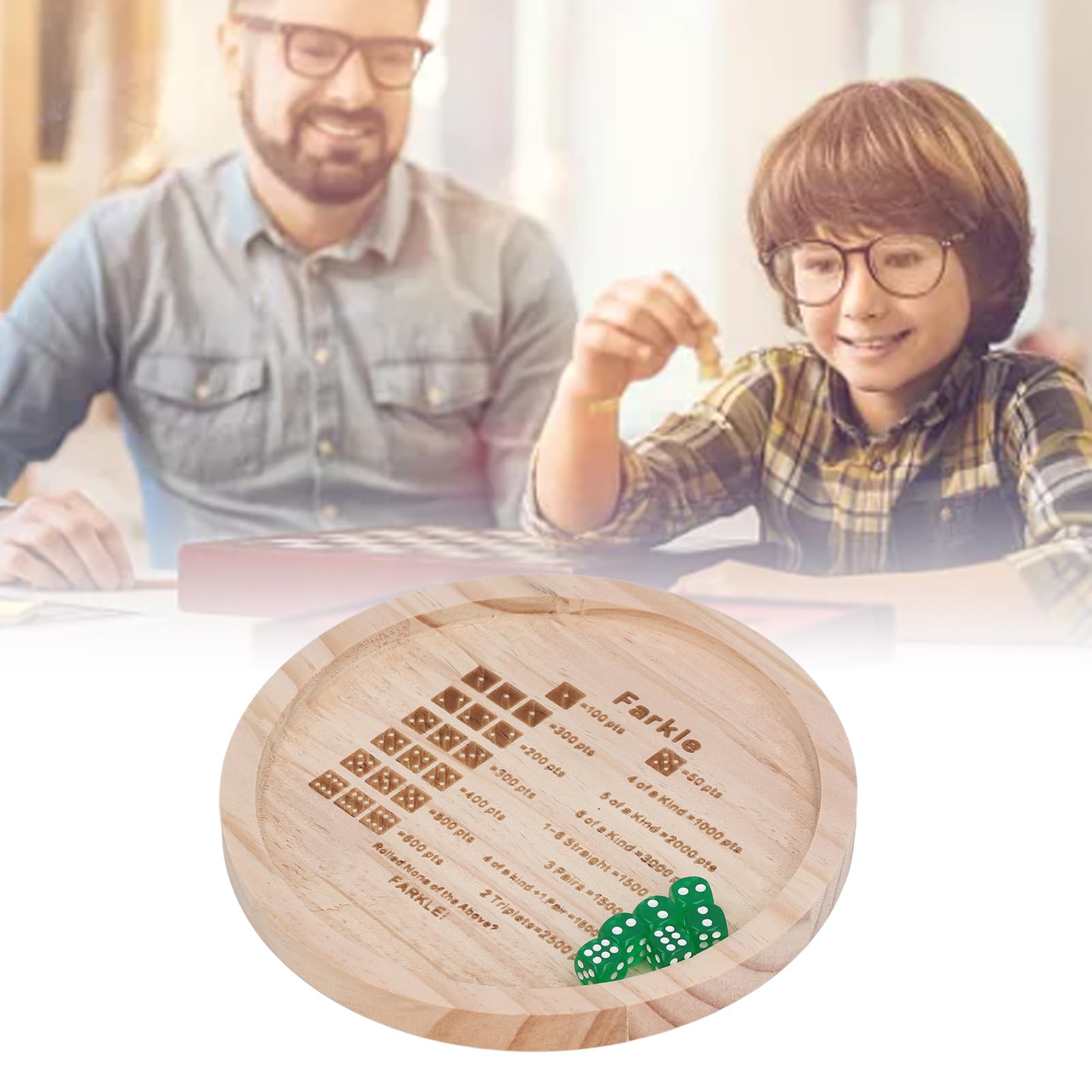 Jeu De Plateau Famille Plateau à Dés En Bois Pour Jeu De Dés Classique Farkle, Plateau à Dice Tray