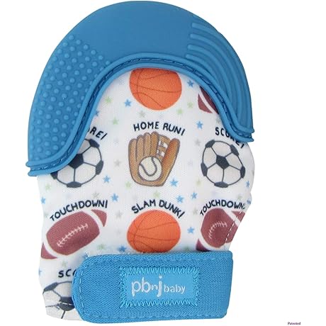 Silicone Infant Teething Glove Mittens and Teether for Baseball Lovers