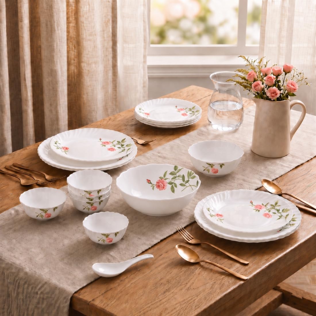 La Opala Floral Fountain Dinner Set - 35 Pcs -12