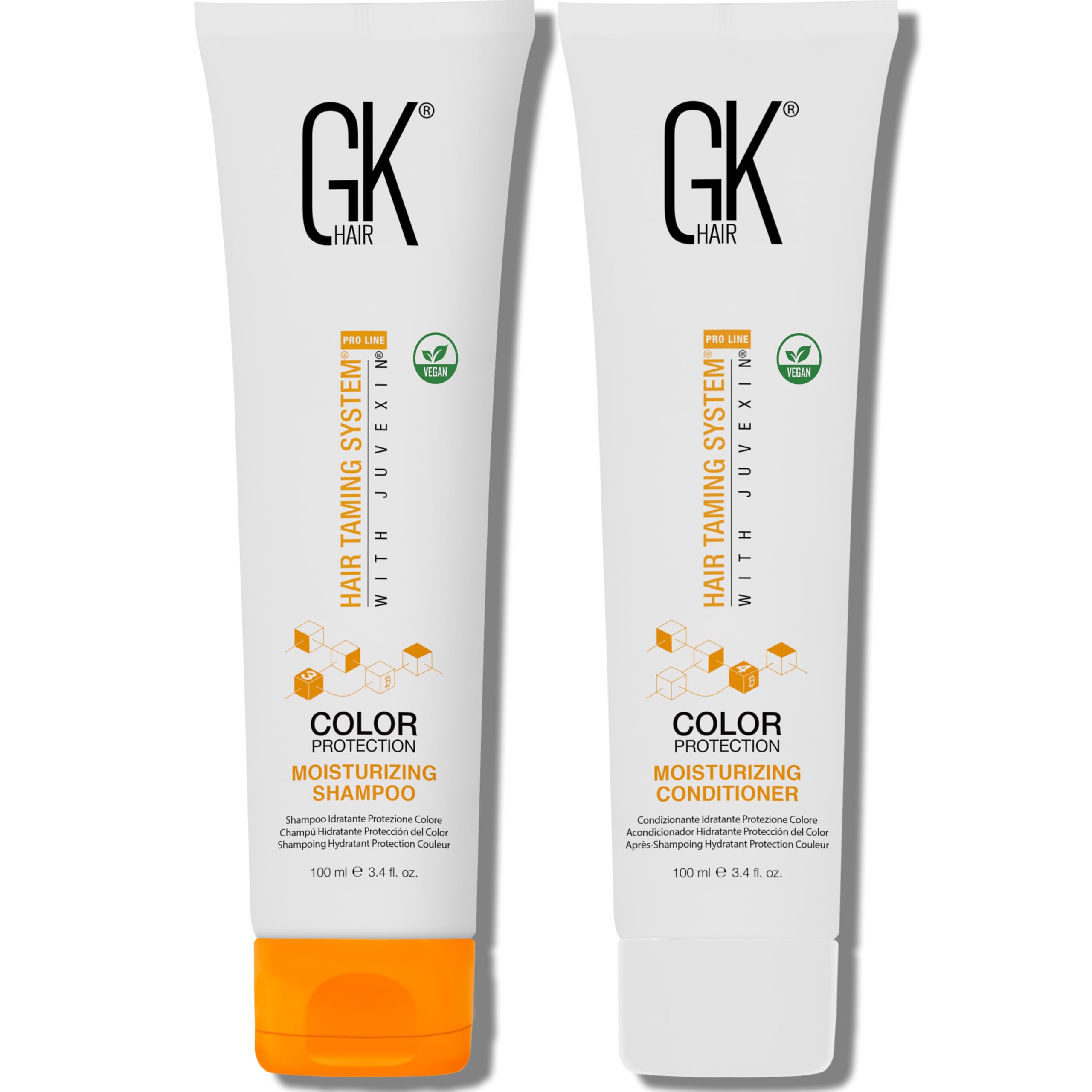 GK HAIR Color-Treated Moisturizing Shampoo & Conditioner 3.4 fl oz Duo – Sulfate-Free Hydrating Set for Color Protection, Frizz Control & Deep Nourishment