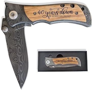40th Wedding Keepsake for Him, 40 Years Marriage Gift for Husband, Ruby Anniversary Present for Men