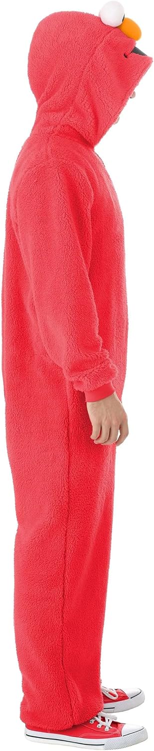 Sesame Street Elmo Costume for Adults - Men's & Women's Sesame Street Elmo Hooded Jumpsuit - Officially Licensed