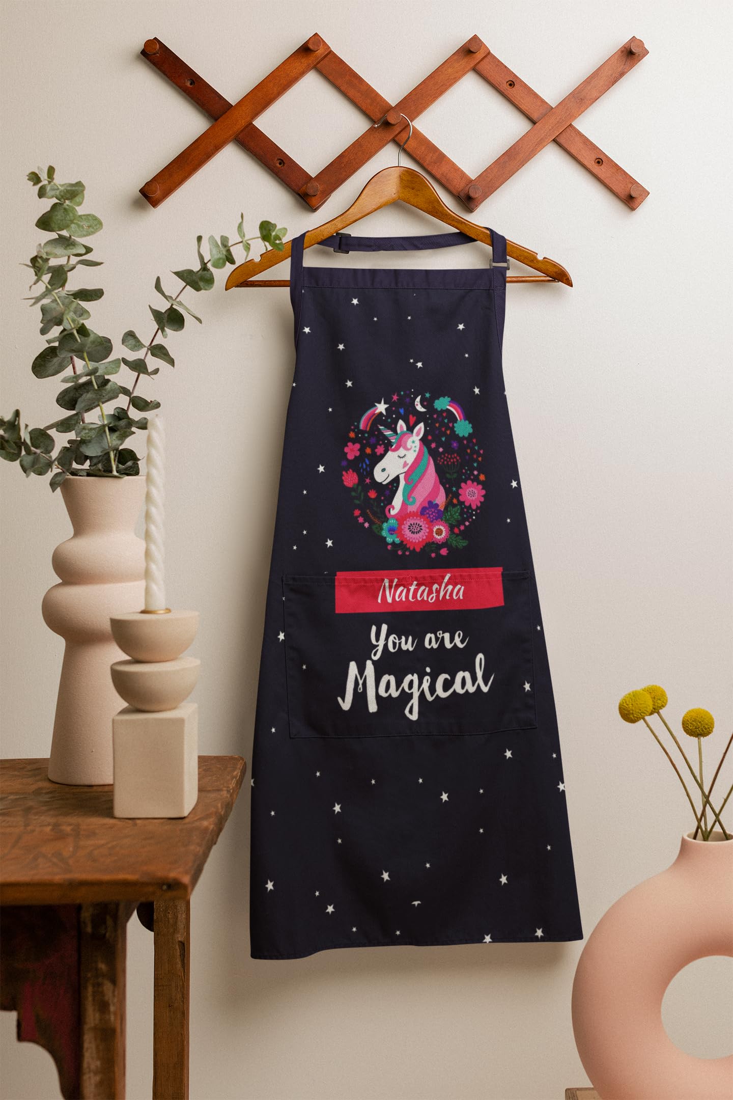 TheYaYaCafe® You Are Magical Personalised Name Kids Apron for Girls | Washable Apron for Kids | 8-15 Years | Adjustable Neck | Digital Printed Apron. - Image 2 thumbnail