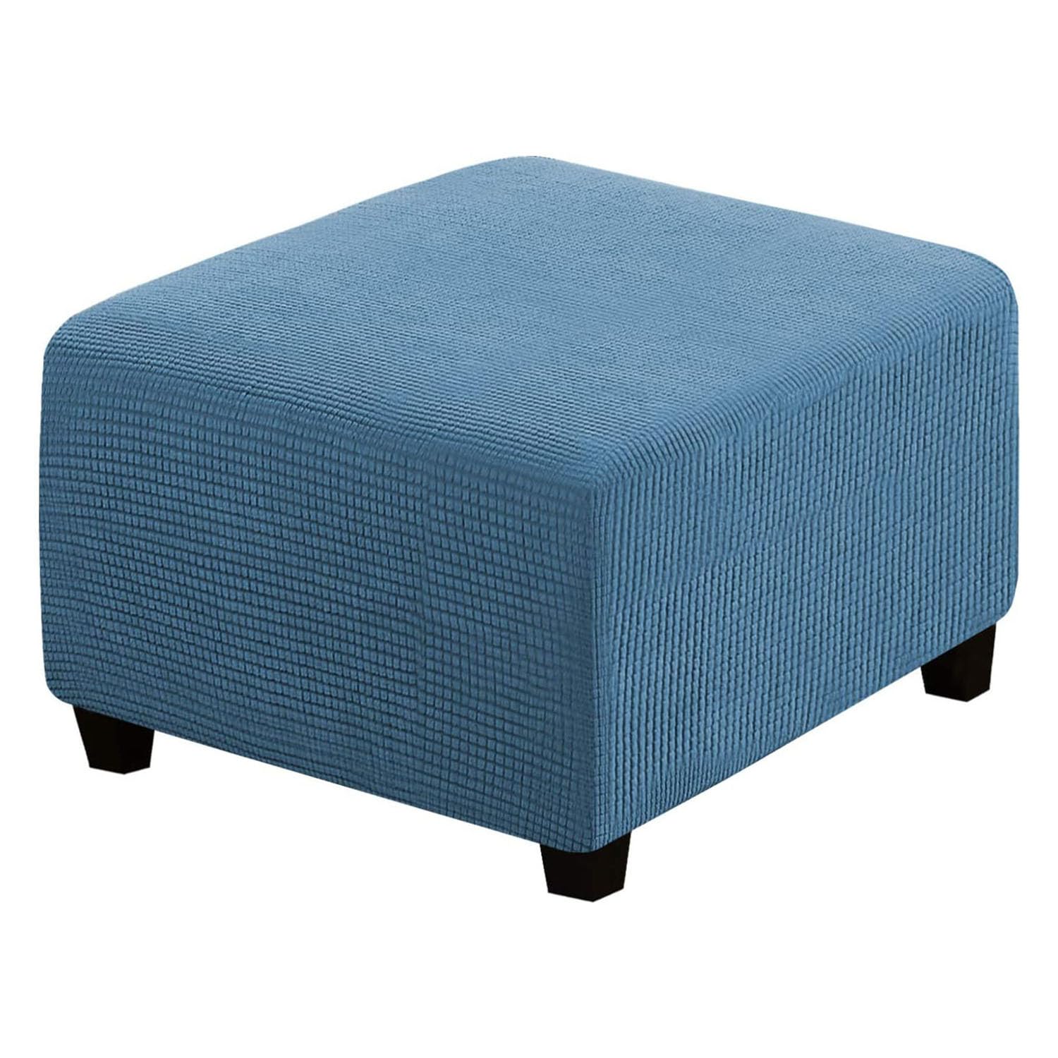 YYDSWTW Footstool Stool Cover Seat Cover Stool Covers Square Foot Rests for Living Room Footstools and Pouffes Stool Cover Footstool Cover 89-112cm greyblue. — image 1