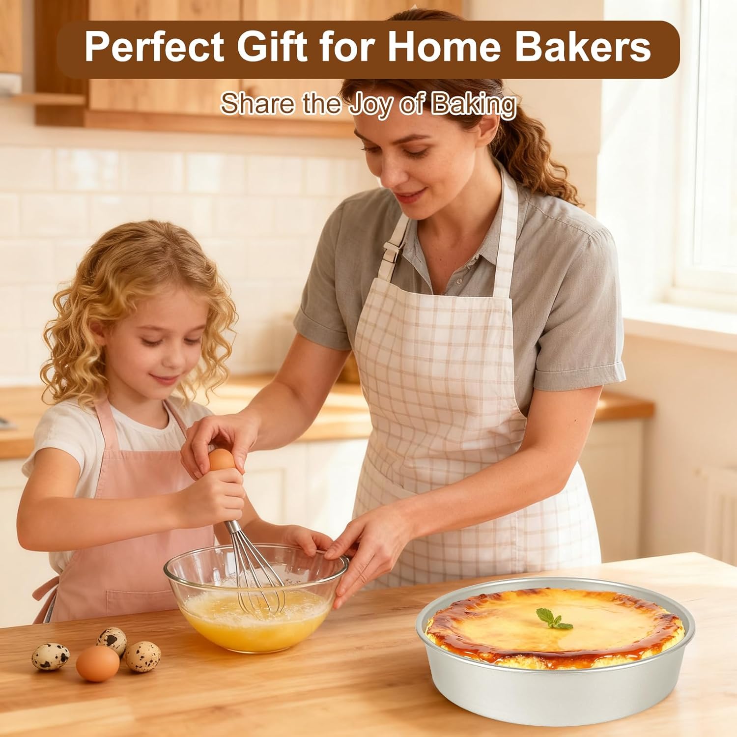 9-Inch Round Cake Pan Set of 2 – Extra Thick Gauge Steel Cake Pans, Honeycomb Texture Non-Stick Coating for Easy Release, Even Heating, Ideal for Layer Cakes, Cheesecakes & Home Baking - Image 7