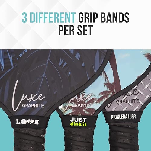 Miniatura 7 de Bandas de agarre de pickleball - Asegura la cinta de agarre - Talla única para todos los mangos de paleta - Banda de paleta de pickleball de