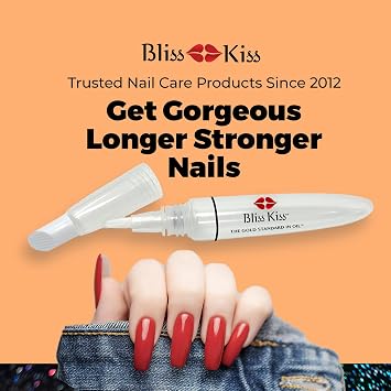Bliss Kiss Refillable Cuticle Oil Pen with Cuticle Pusher for Nails | Empty 8 ml Nail Oil Pen with soft brush applicator | No Leaks 1-Pack