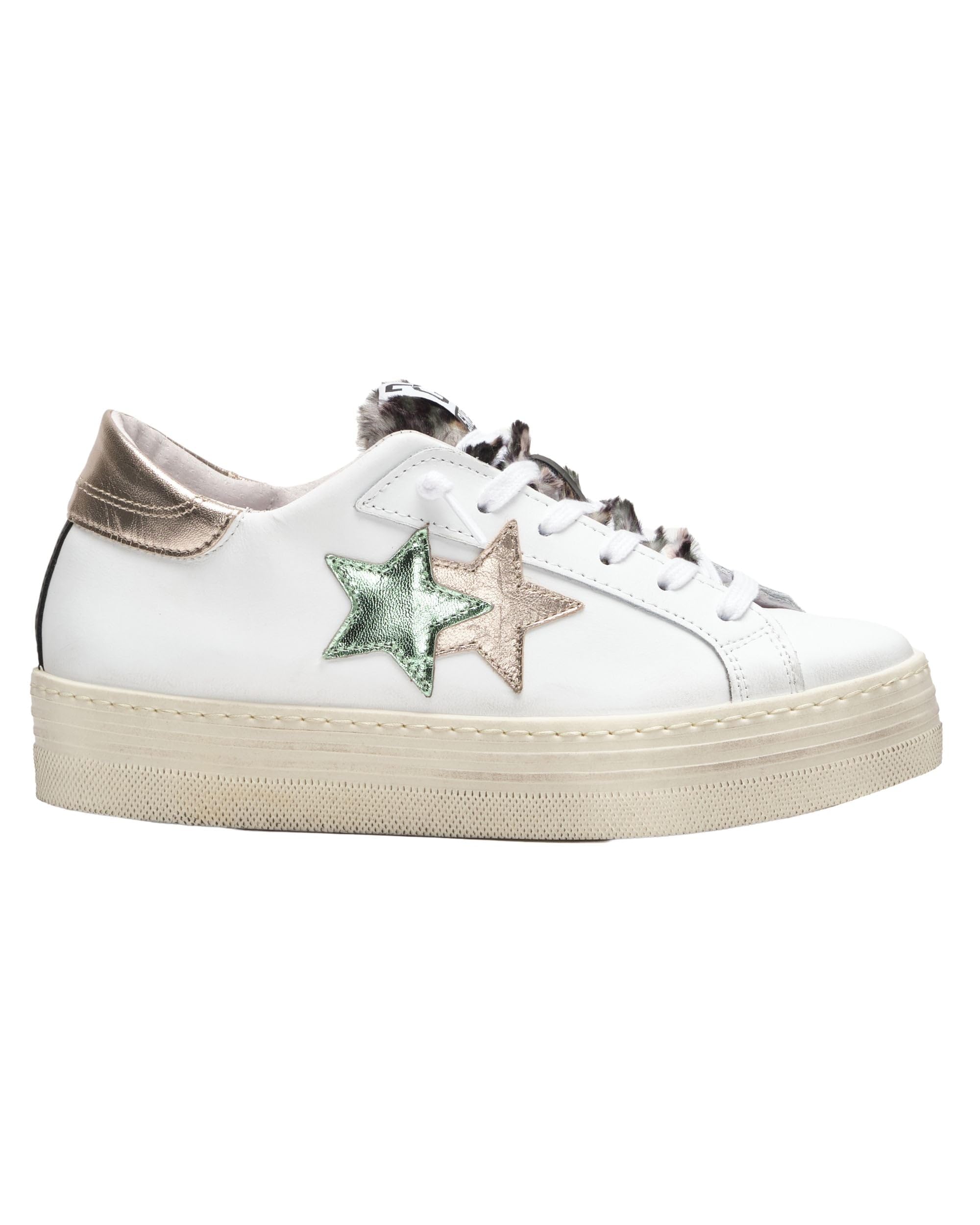 Chaussures Prime Star Platform pour un look casual chic en cuir blanc - 5