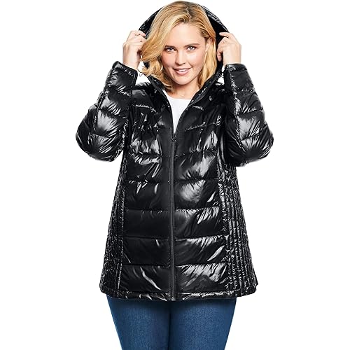 Woman Within Women's Plus Size Packable Puffer Jacket