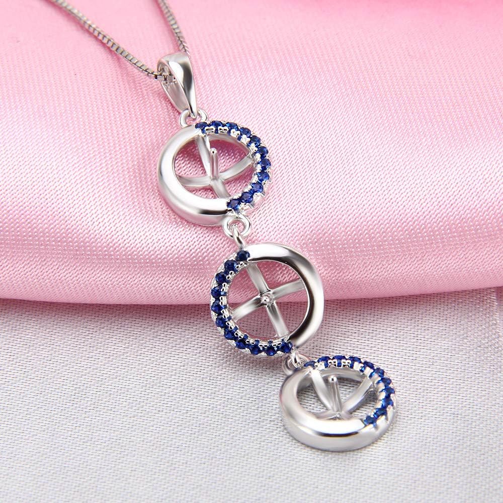 Trinity 3-Round CZ Bail Pendants for Pearl Jewelry Making Sterling Silver, Design Pendant Fitting for Fashion Jewelry - Image 2