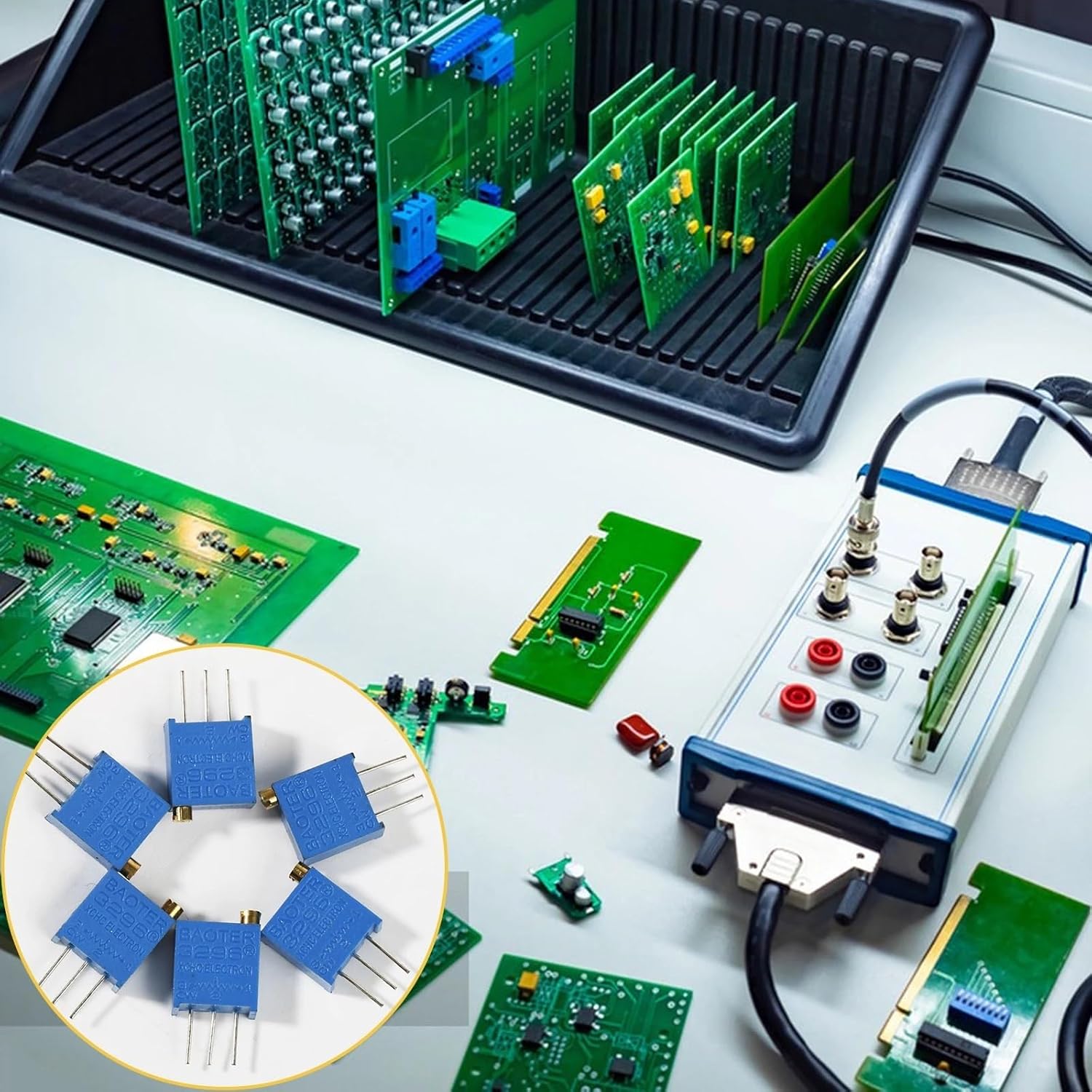 15pcs 3296W Potentiometer Precision Adjustable Variable Resistor Multi-Turn Trimming 1k 10K 100K 1M 50R 100R(1M Ohm)