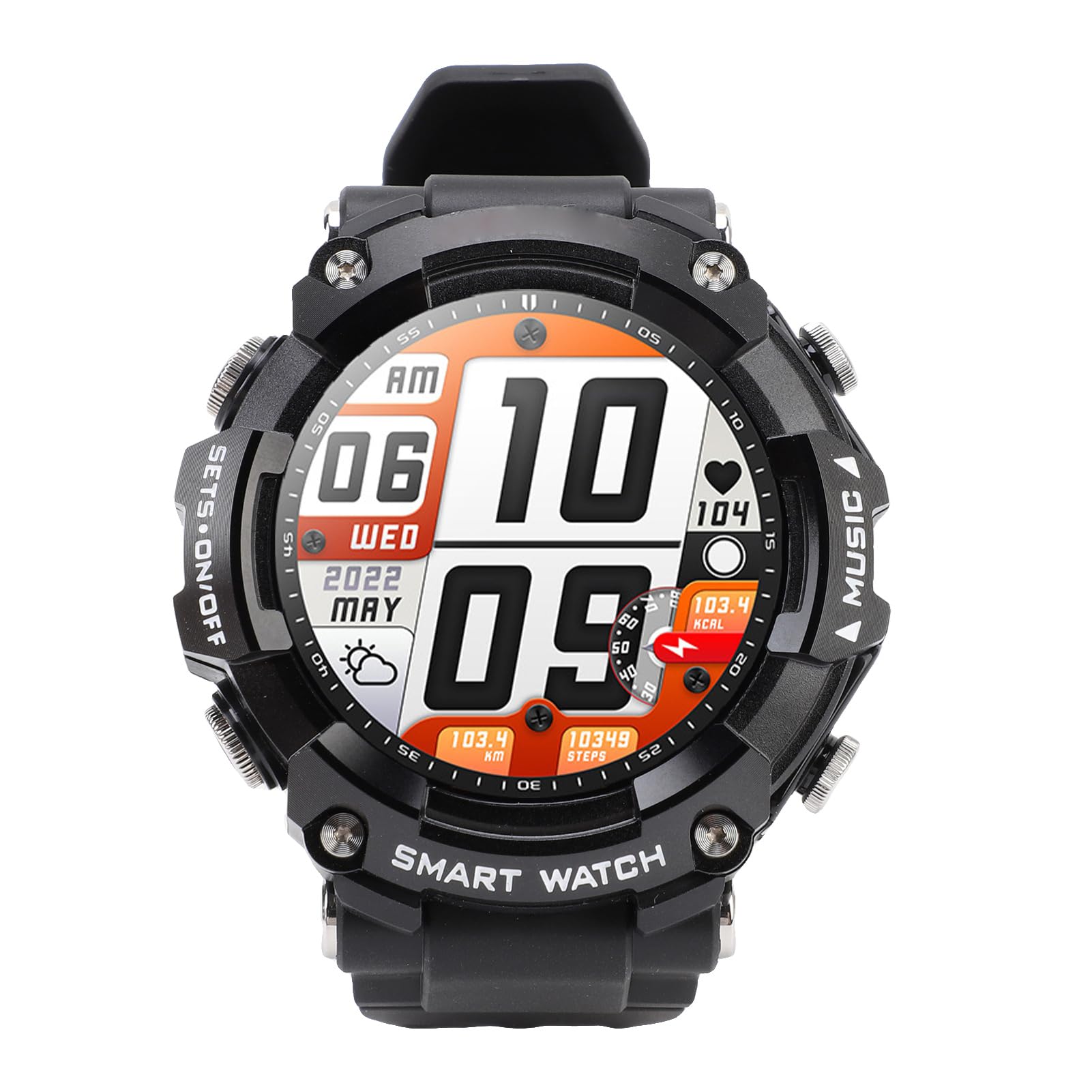 Reloj Inteligente con Auriculares, Reloj Inteligente de 2 en 1 Fitness con NFC, Pantalla de 1.52 Pulgadas para Almacenamiento de Música, Asistencia de Voz (Black)