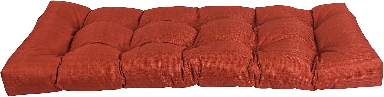 Blazing Needles Indoor/Outdoor Tufted Bench Cushion, 46" Wide, Cinnamon