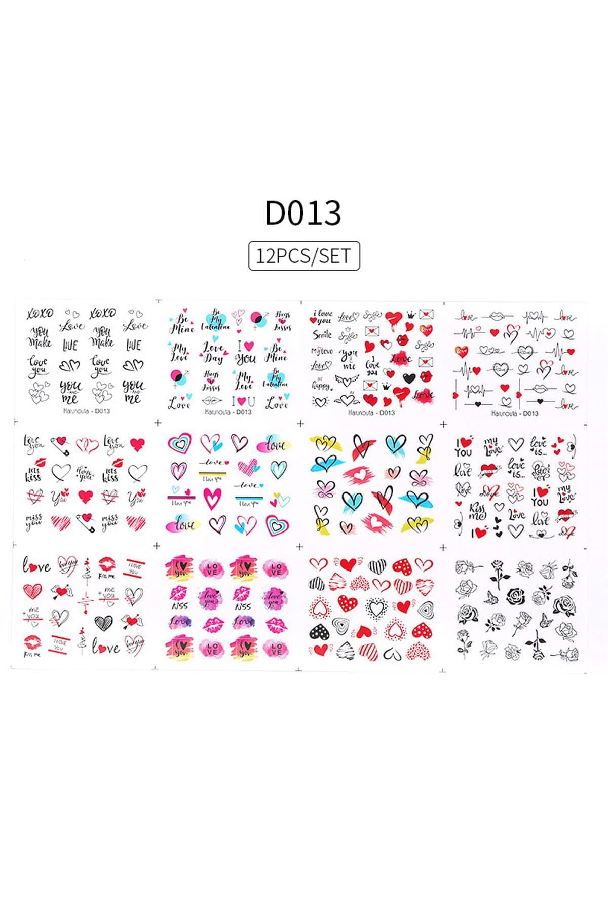 Tırnakmania Su Transferli Nail Art Sticker D013 (53012-1) 4003
