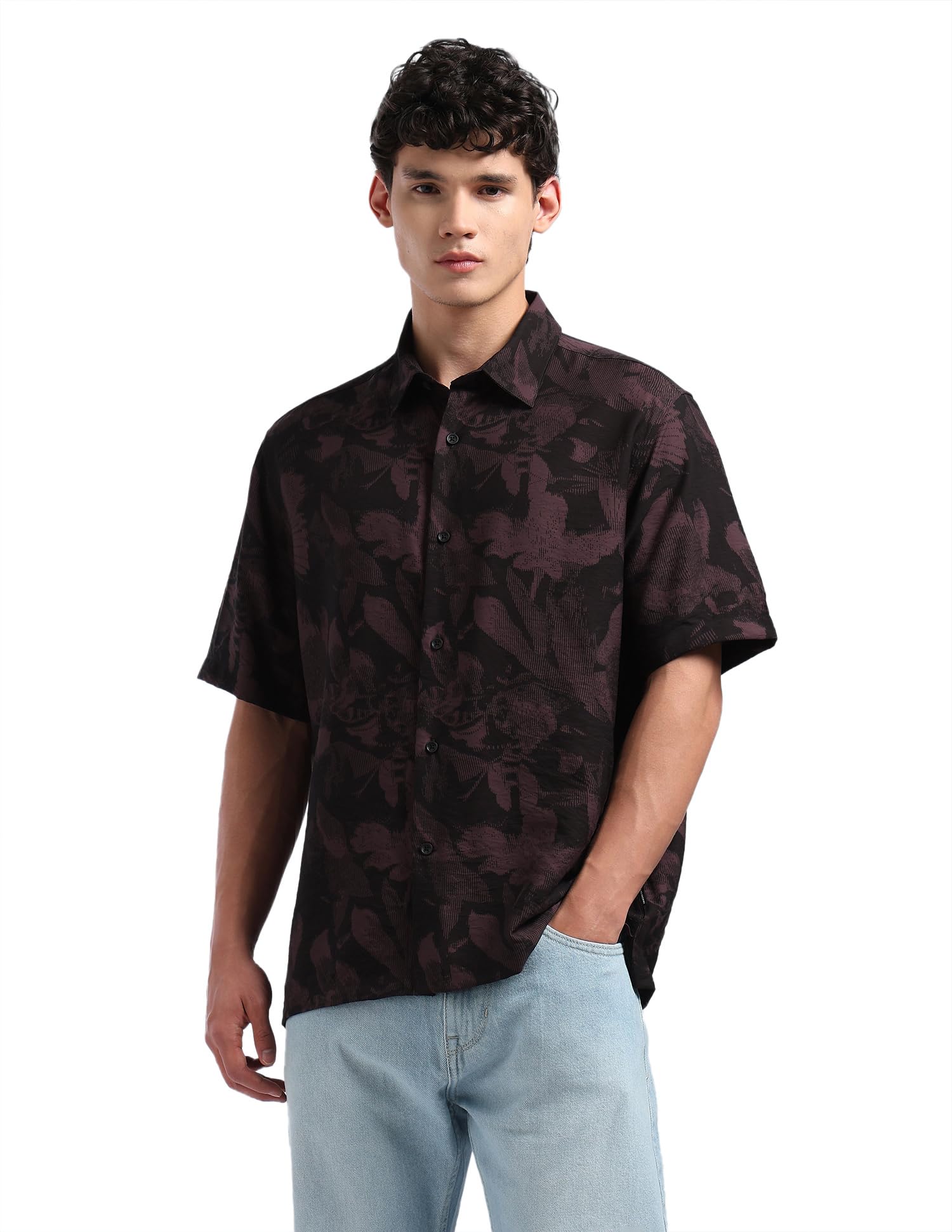 flying machine Men's Relaxed Fit Shirt | Printed | Short Sleeves | Shirt for Man-picture-40
