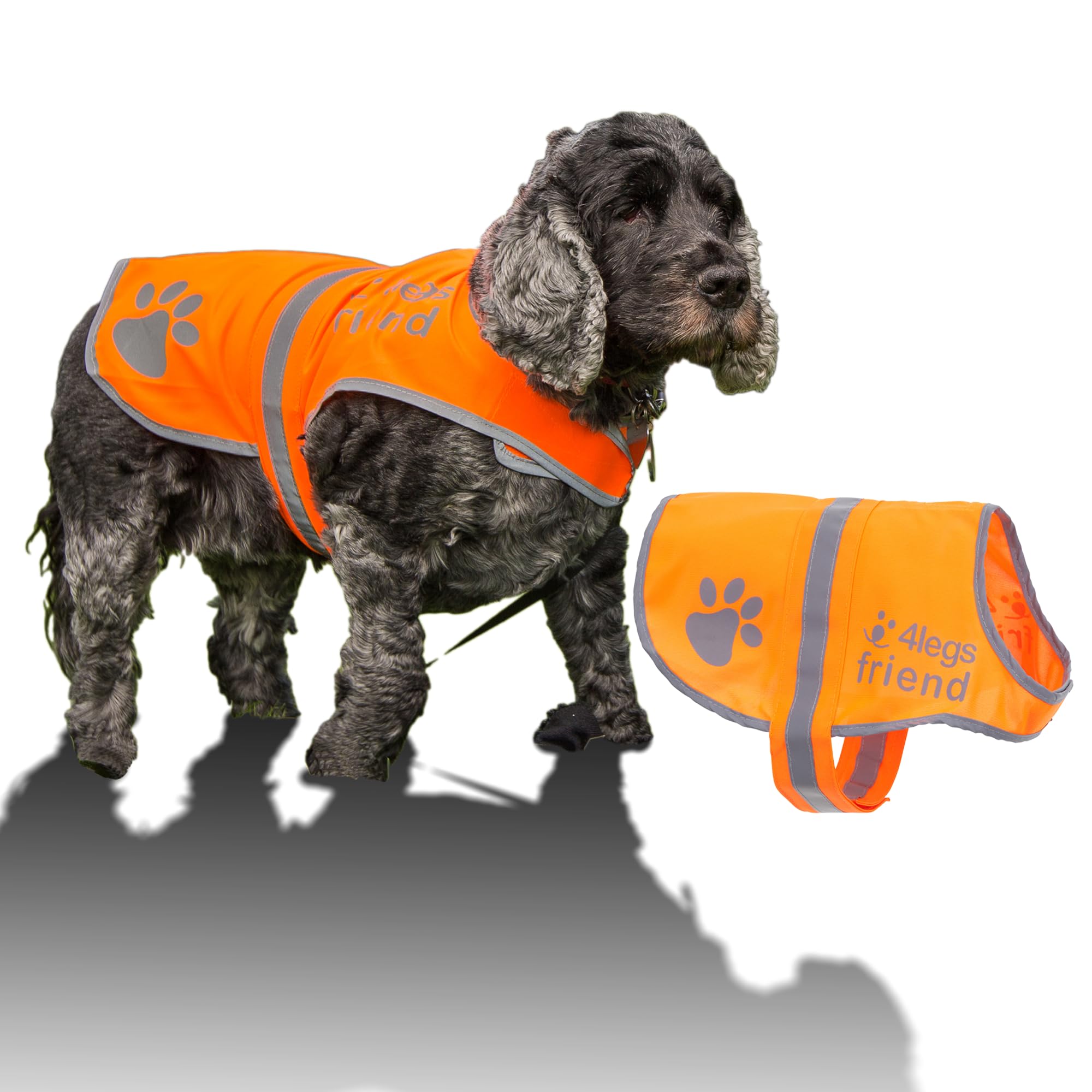 Cane riflettente di sicurezza gilet 5 misure adatte a cani 4-60 kg, giorno e notte ad alta visibilità per attività all' aperto, Mantieni il tuo cane visibile, al sicuro da auto e caccia incidenti