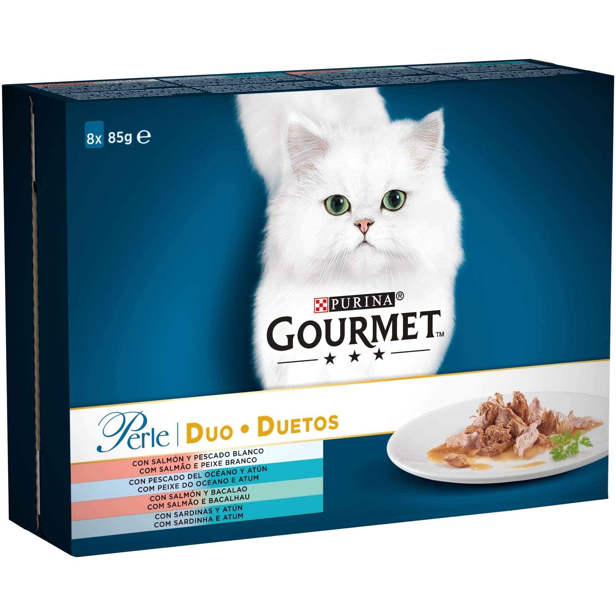 Purina Gourmet Perle Finas Duo z morza karma dla kotów w sosie 10 x [8 x 85 g]