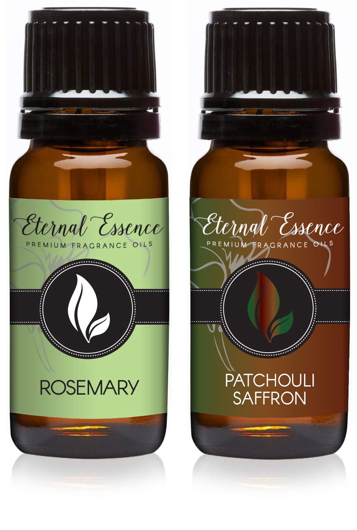 Eternal Essence Oils 2 Pack 10ml Premium Fragrance Oil - Patchouli Saffron &amp; Rosemary - for Candle, Soap Making, Aromatherapy, Diffusers, Home Care, &amp; Humidifiers