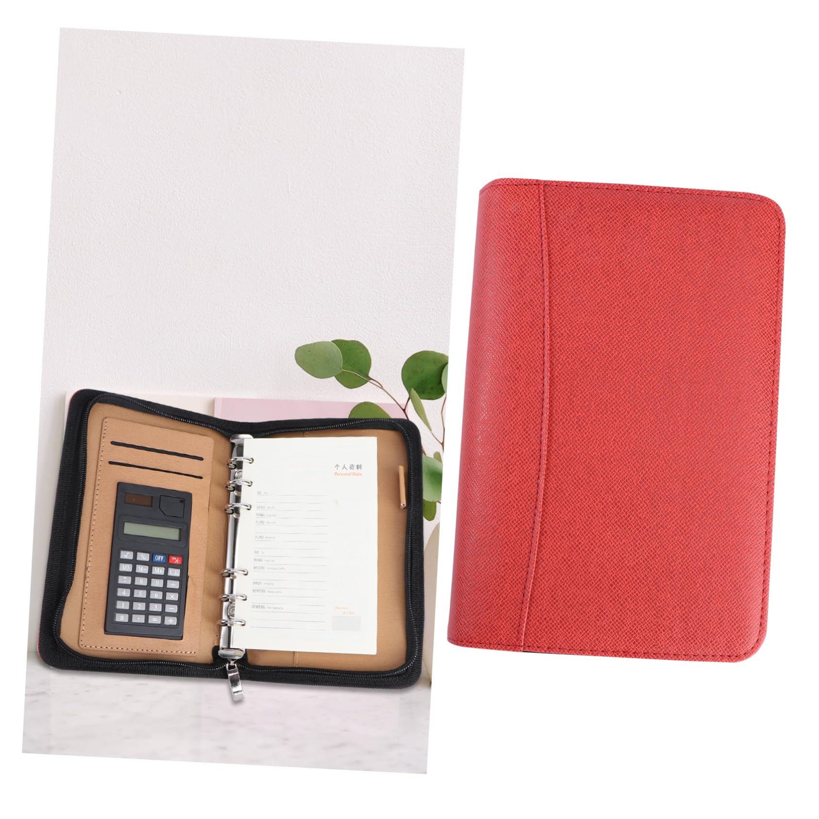 Happyyami Agenda con Copertina PU e Calcolatrice Business con Zip Organizer per Viaggi e Ufficio