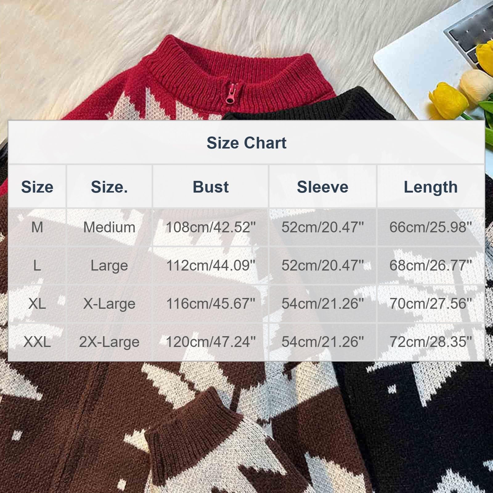 Jersey Navidad Hombre Cuello Redondo Suéter Navideño Punto Hombre de Manga Larga con Cremallera Ropa Navidad Cálida Christmas Sweater para Invierno y Regalo Sueltos Elástica Christmas Cardigan