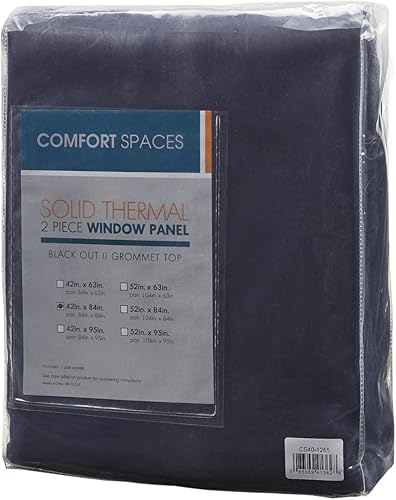 Miniatura 6 de Comfort Spaces Par de paneles de cortinas opacas con ojales en la parte superior, reducción de ruido, aislamiento térmico de eficiencia energética,