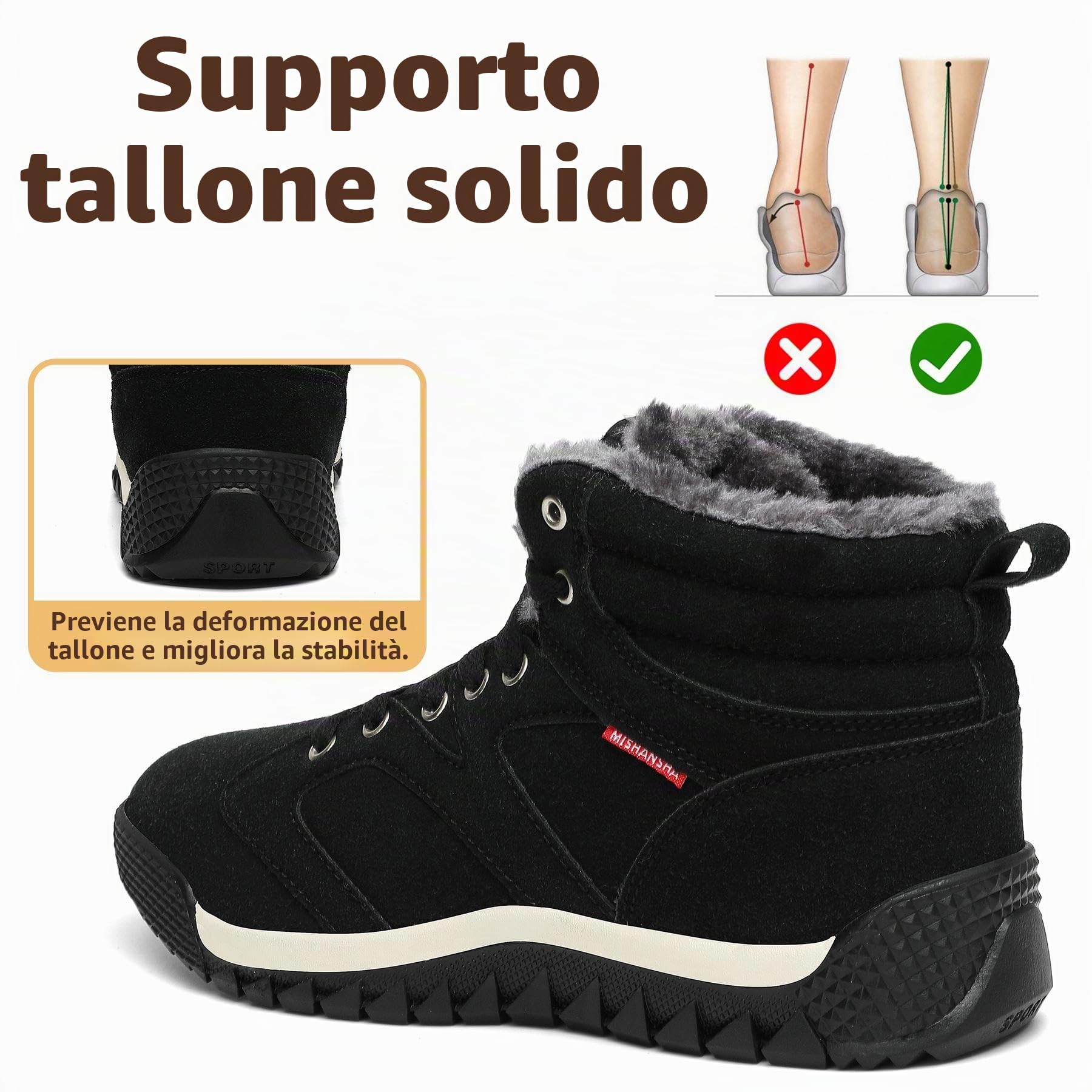 Mishansha Stivali Invernali Uomo Donna Scarpe da Neve Antiscivolo Sneakers All'Aperto 36-42 EU