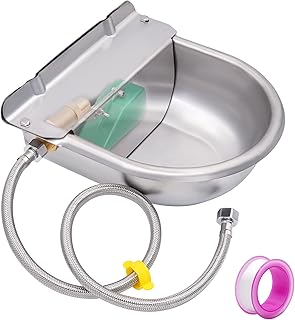 Stainless Steel Automatic Livestock Waterer Dog Water Bowl Feeder Water Dispenser Outdoor Horse Watering Trough Animal Drinking Tank for Dog Cow Cattle Horse Goat Pig Chicken Donkey