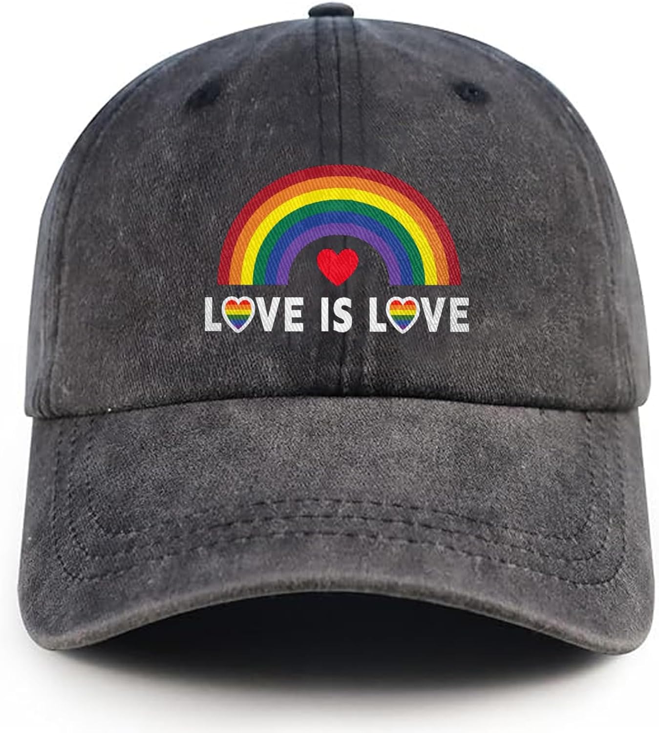 Love is Love Rainbow Hat Pride Baseball Cap Adjustable Cotton Vintage LGBT Hat Gay Lesbian Caps