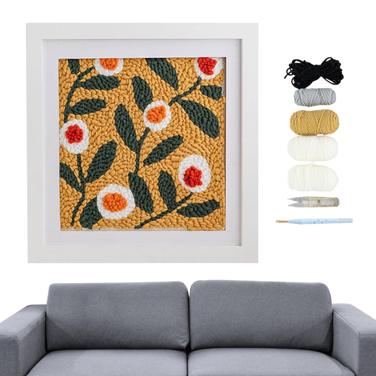 Generisch Punch Needle Set für Anfänger - einfache Handnähhen Werkzeug | Punchneedle Stickerei Set - für DIY Projekte, wie Teppich Decke Wohnaccessoires und Wohndekoration