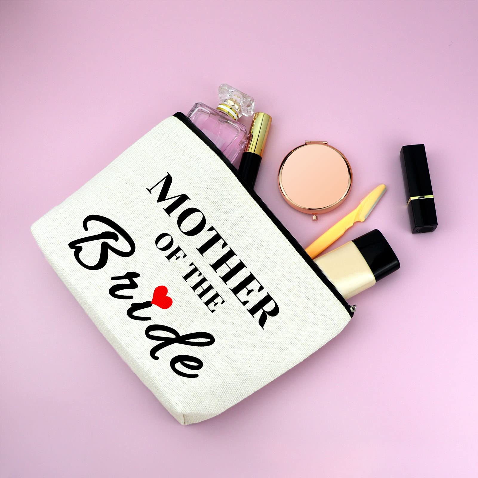 Mother of The Bride Gifts 25x17CM Makeup Bag Wedding Bridal Shower Gifts for Mother in Law Wedding Proposal Gifts for Bride's Mother Mother of The Groom Cosmetic Bag - Image 4