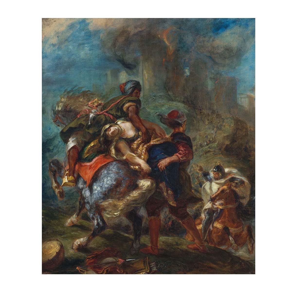 Toile Eugène Delacroix salon impression décoration intérieur sans cadre 70x85 - 6