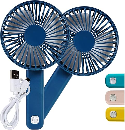 Mini ventilador de mano recargable micro USB con mango ajustable (rosa)