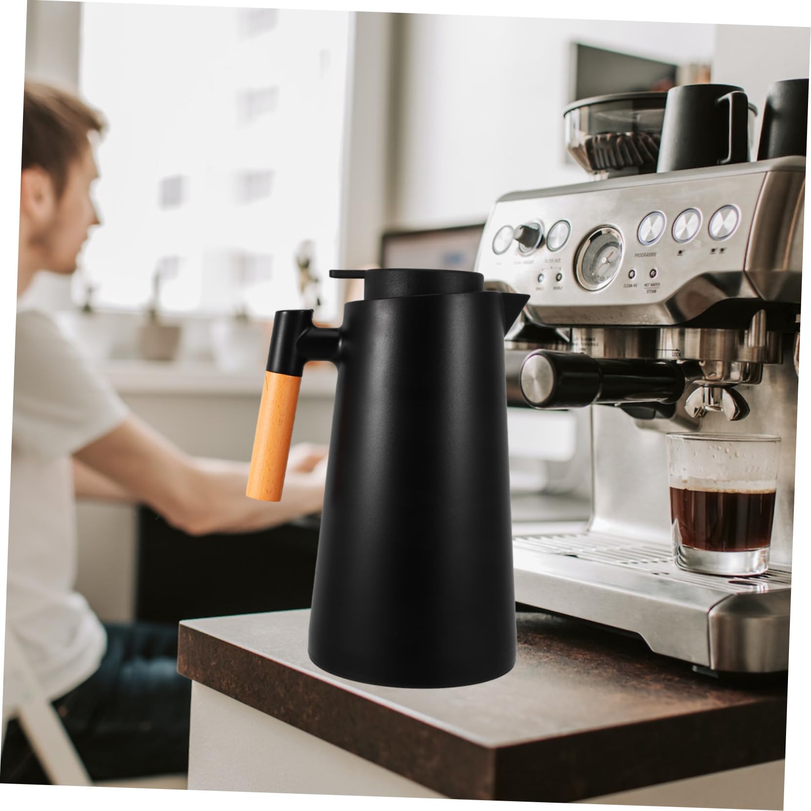 Vakuumisolierte Kaffeekanne Thermoskanne mit Deckel Robuste Wasserflasche für Heißgetränke und Kalte Getränke für Zuhause und Büro