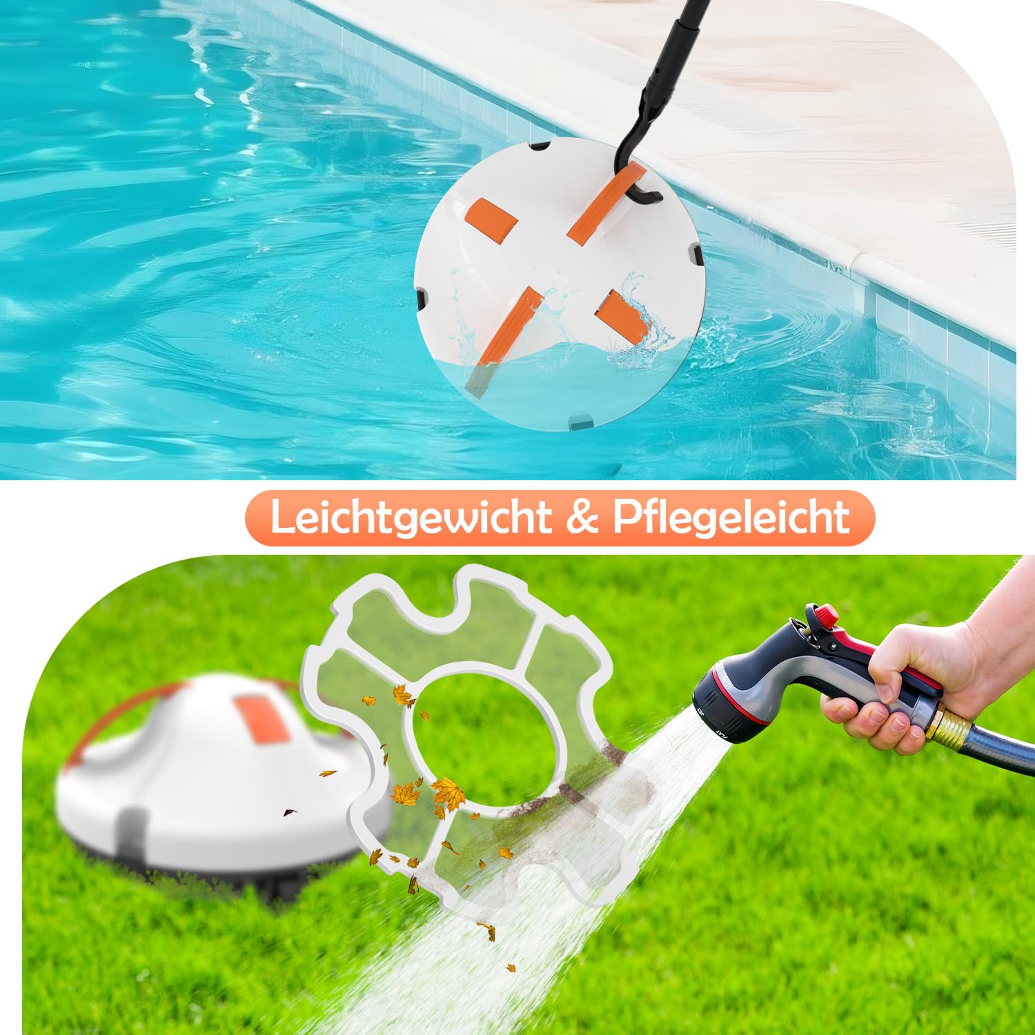(2026 Neu) Poolroboter, Kabelloser Poolsauger Akku mit 130 Min Laufzeit, Dual Motoren Poolreiniger, Selbsteinparkfunktion, Tragbar Poolroboter Akku für Flache Böden Pools bis zu 102 m²