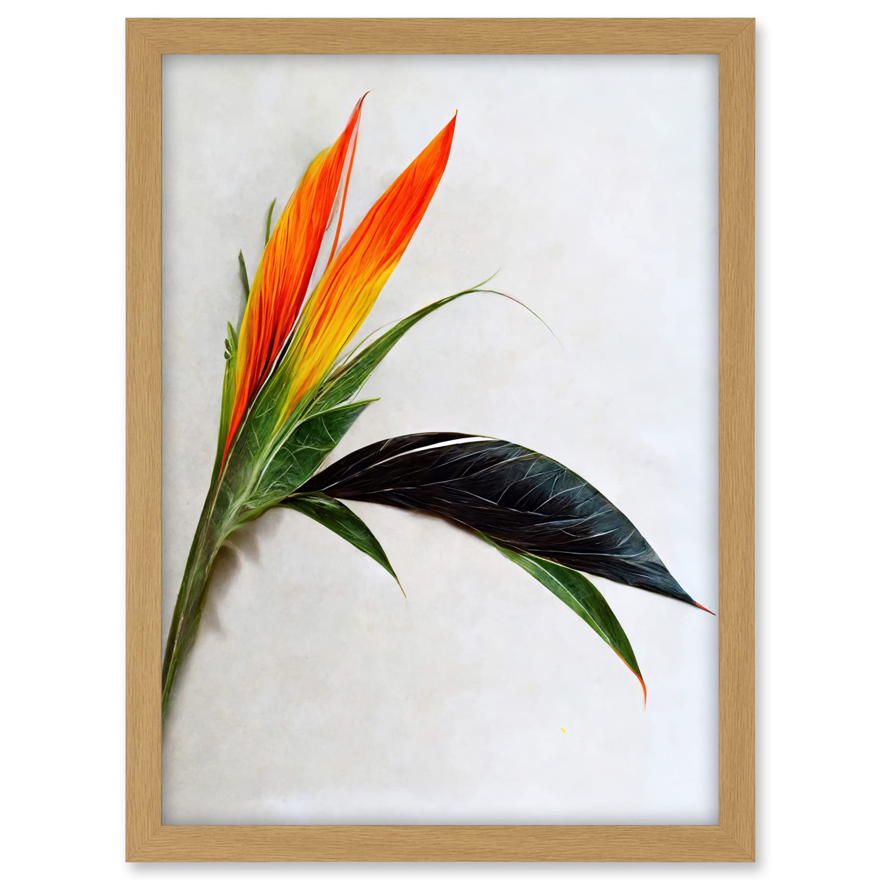 Wee Blue Coo Tropical Plant Bird of Paradise Flower Botanical Bloom Artwork Framed A3 Wall Art Print
